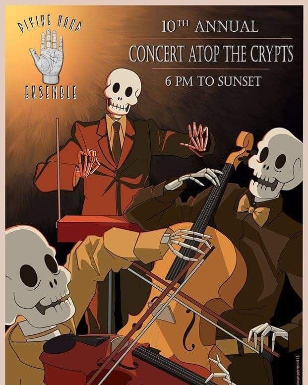 Skeletons playing musical instruments