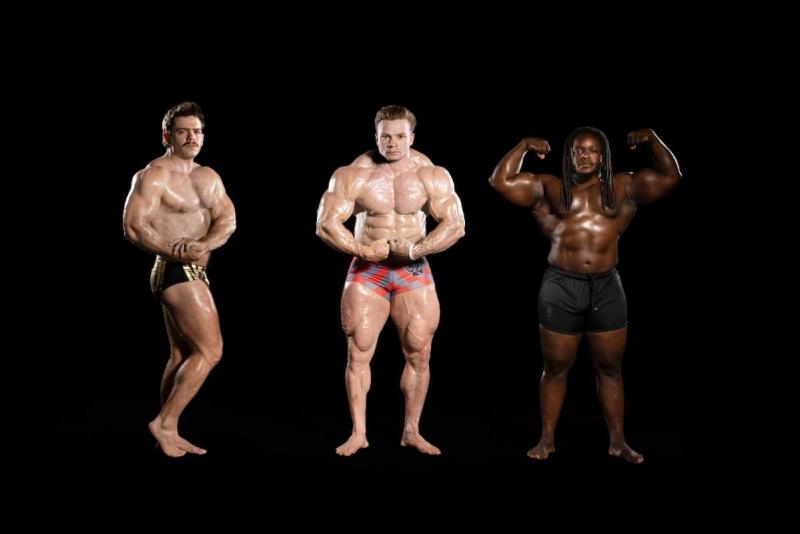 Members of Black Midi photo shopped to look like body builders